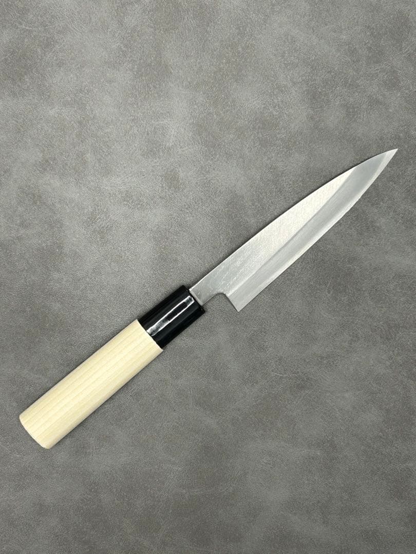 包丁 ペティナイフ 安来鋼白紙２号 120mm 朴プラ柄 ペティ ①