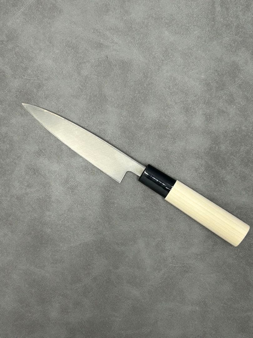 包丁 ペティナイフ 安来鋼白紙２号 120mm 朴プラ柄 ペティ ①