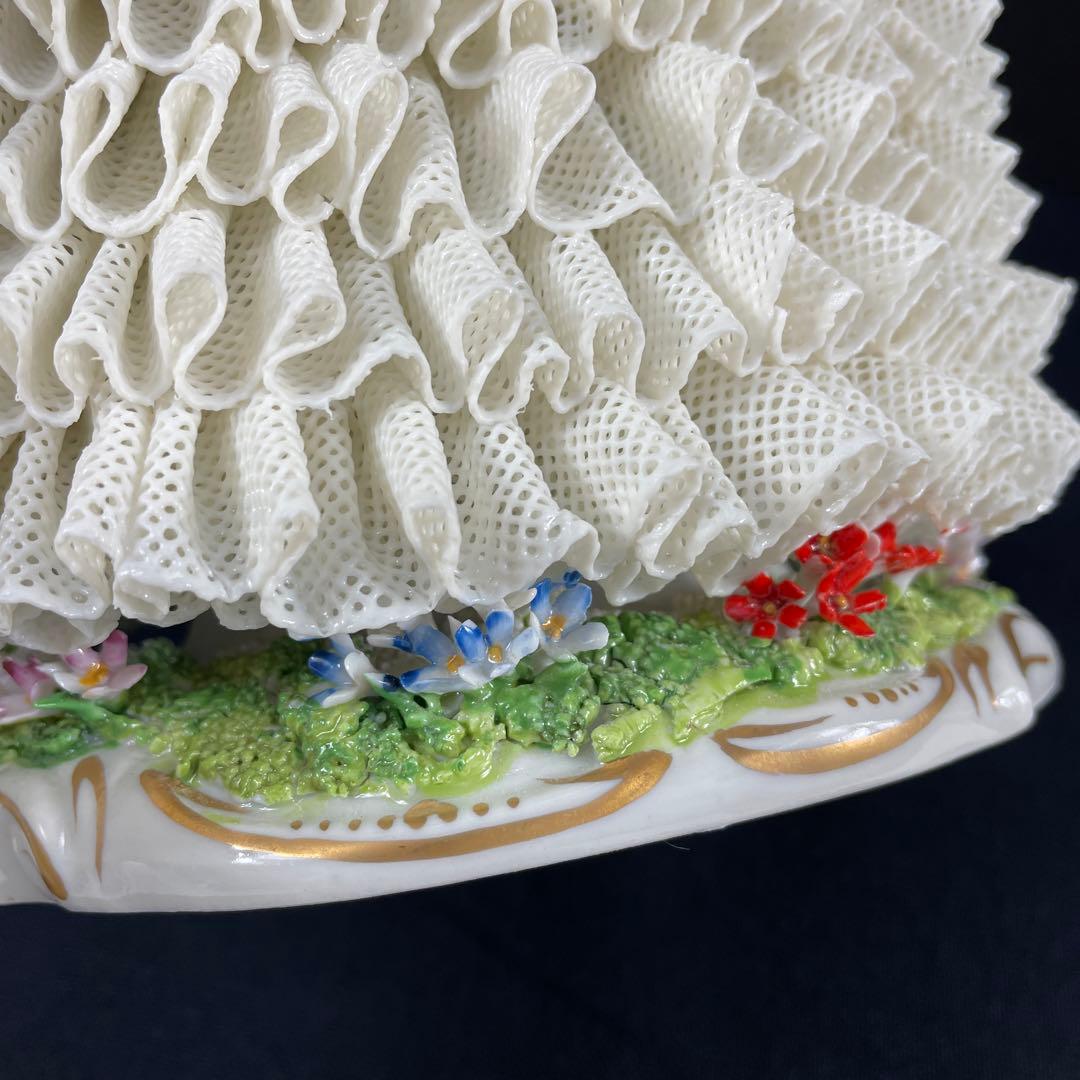 sitzendorfer/ジッツェンドルファ、フィギュリン、大きな花かご、陶磁器