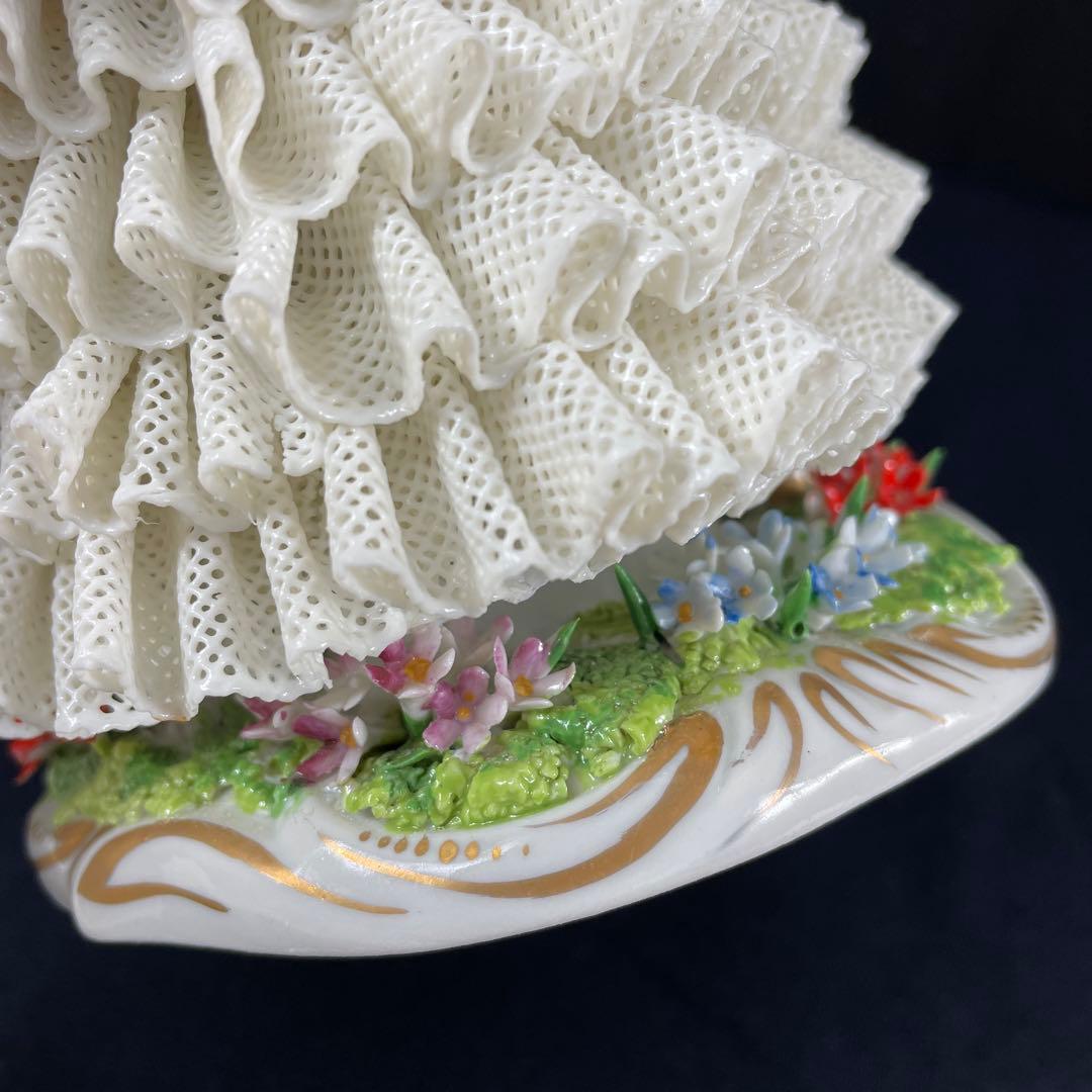 sitzendorfer/ジッツェンドルファ、フィギュリン、大きな花かご、陶磁器