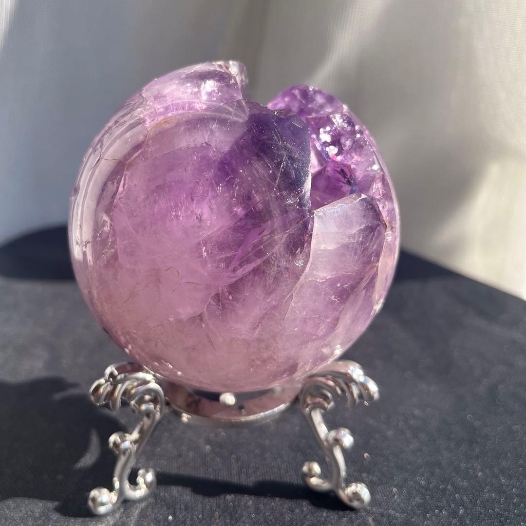 ブラジル産❣️美品❣️天然石透明感アメジストの笑い口NO.011806