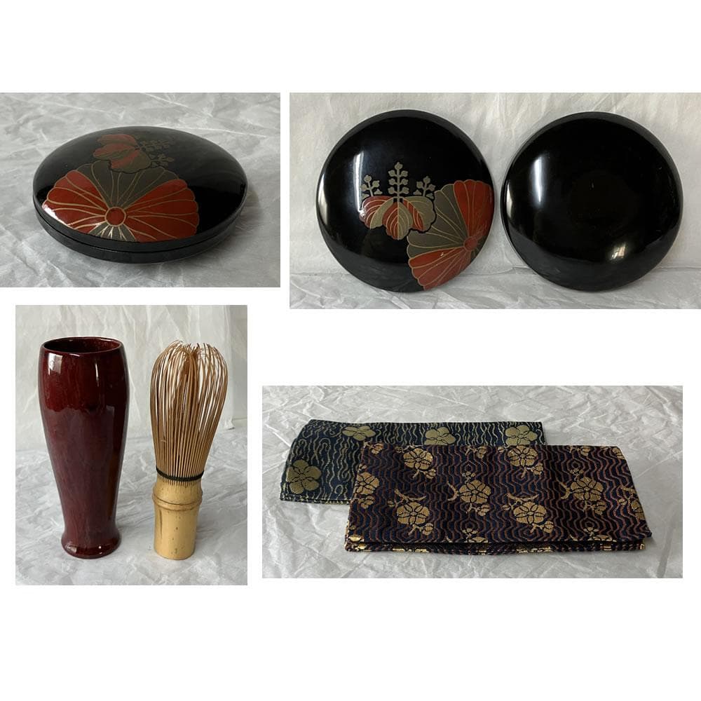 e3150 御所籠 在銘 野点 御所篭 竹籠 茶籠 茶箱 色紙点 抹茶碗 茶道具