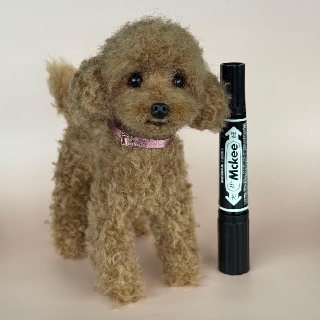 羊毛フェルト　ハンドメイド　スマイルプードルちゃん♡17センチプードルちゃん