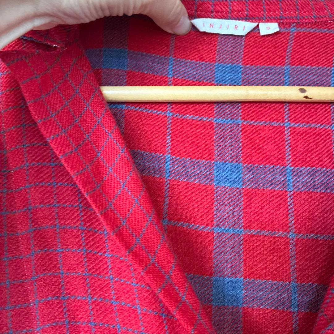 INJIRI ウールチェック　ワンピース S