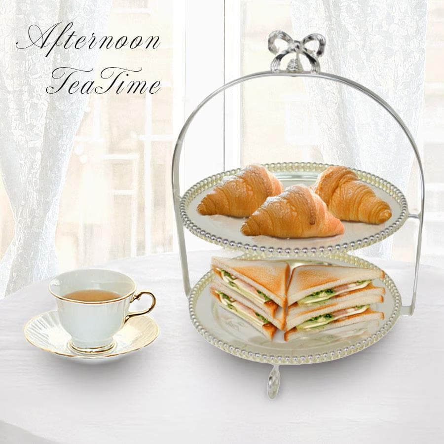 新品　最終お値下げ　ケーキスタンド2段