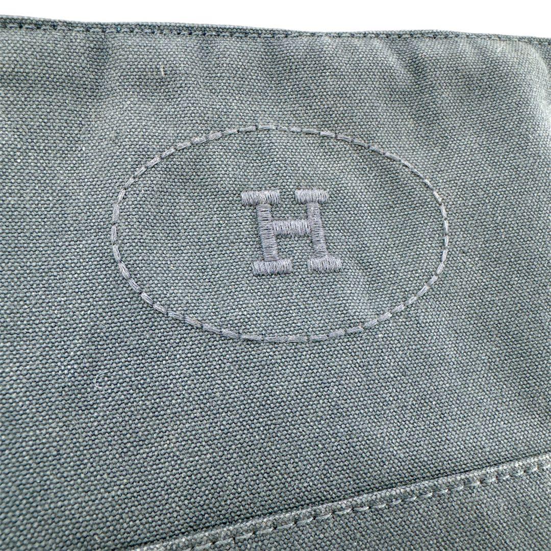 希少◇美品◇エルメス キャンバス ボリードポーチTGM ポーチ 大きめ グレー