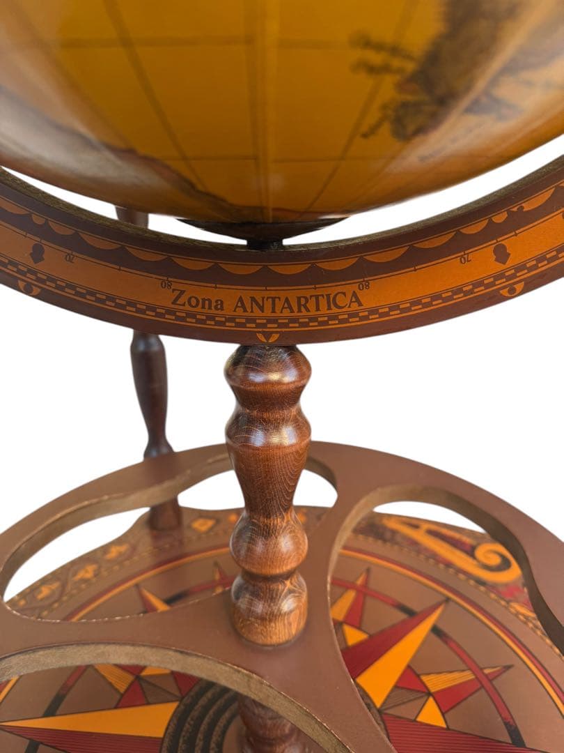 【希少品】イタリア製 ワインセラー ワインラック 地球儀 キャスター付 レトロ