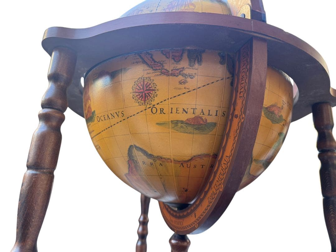 【希少品】イタリア製 ワインセラー ワインラック 地球儀 キャスター付 レトロ