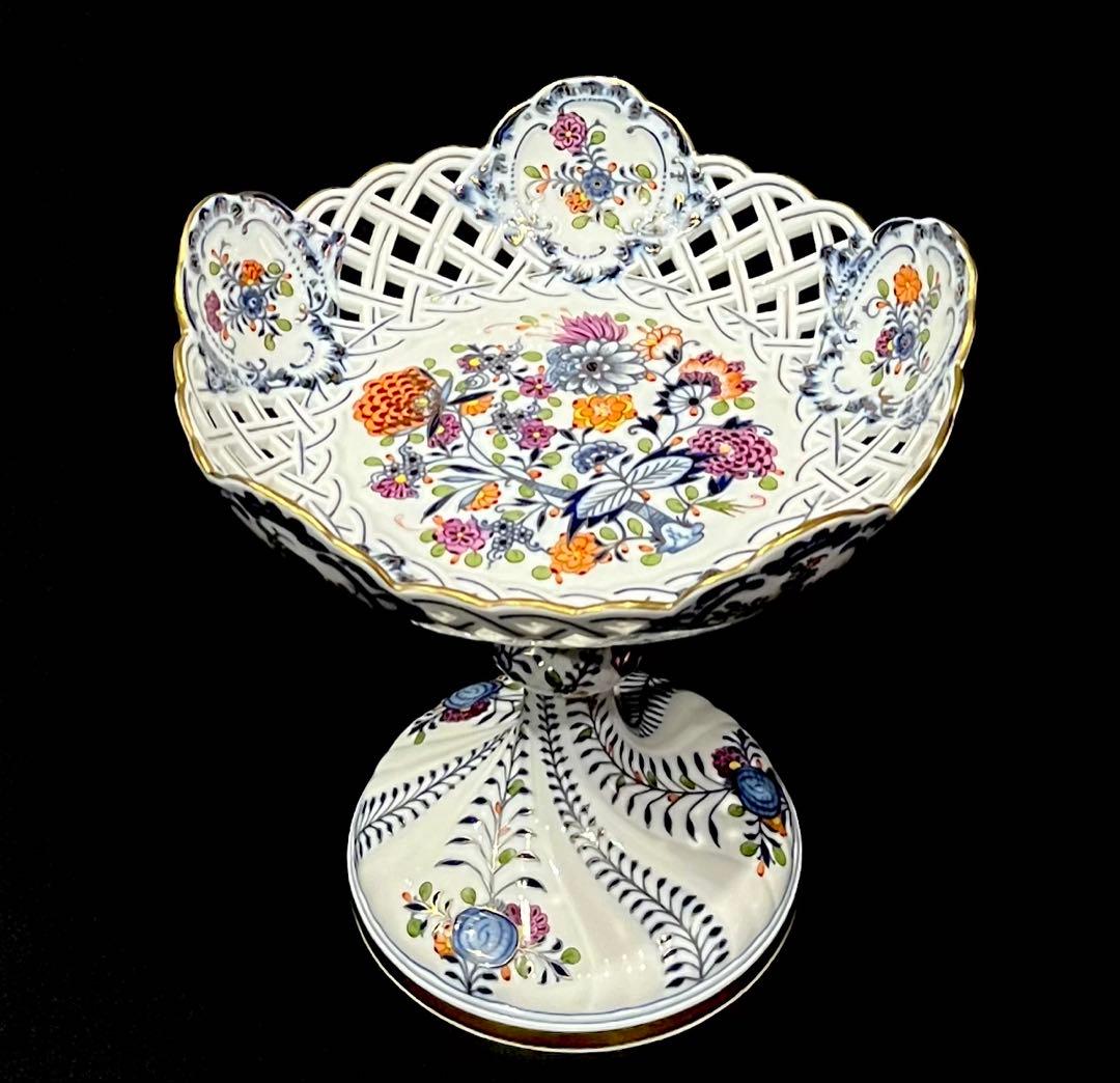 マイセン /※極稀少1級品 最上級装飾　カラーオニオン　大型コンポート