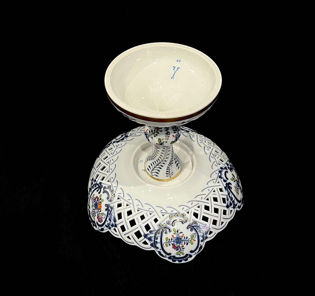 マイセン /※極稀少1級品 最上級装飾　カラーオニオン　大型コンポート