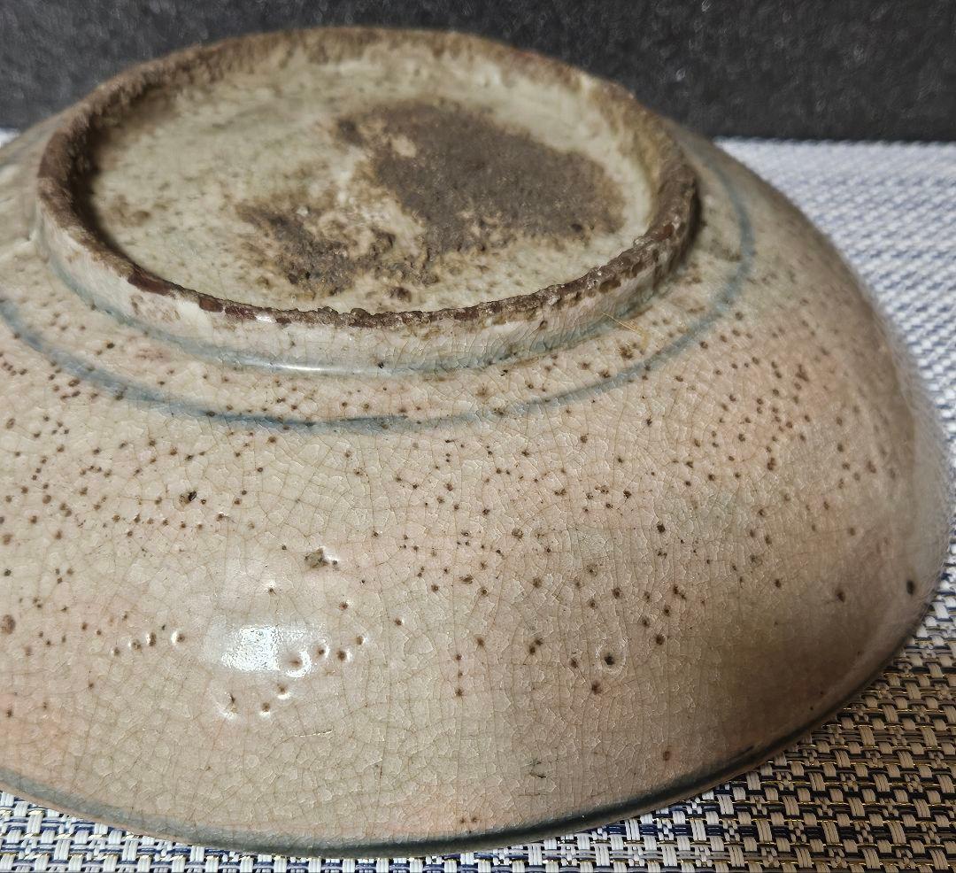 【大名品❗】16-17世紀　中国古陶磁　明朝　青華　古染　花文　砂高台　呉須皿