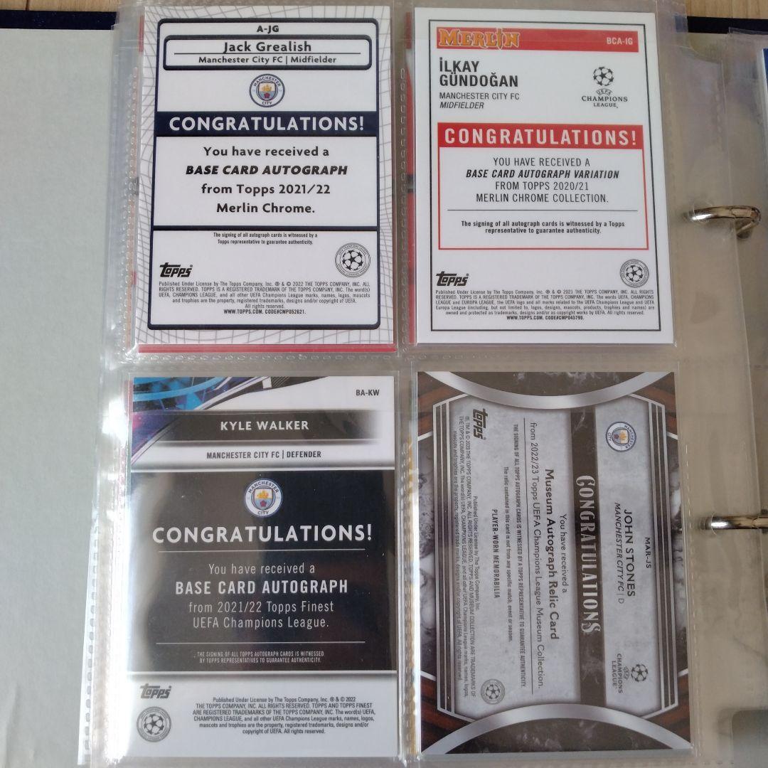 topps マンチェスターシティ サインカード 4枚セット オートグラフ