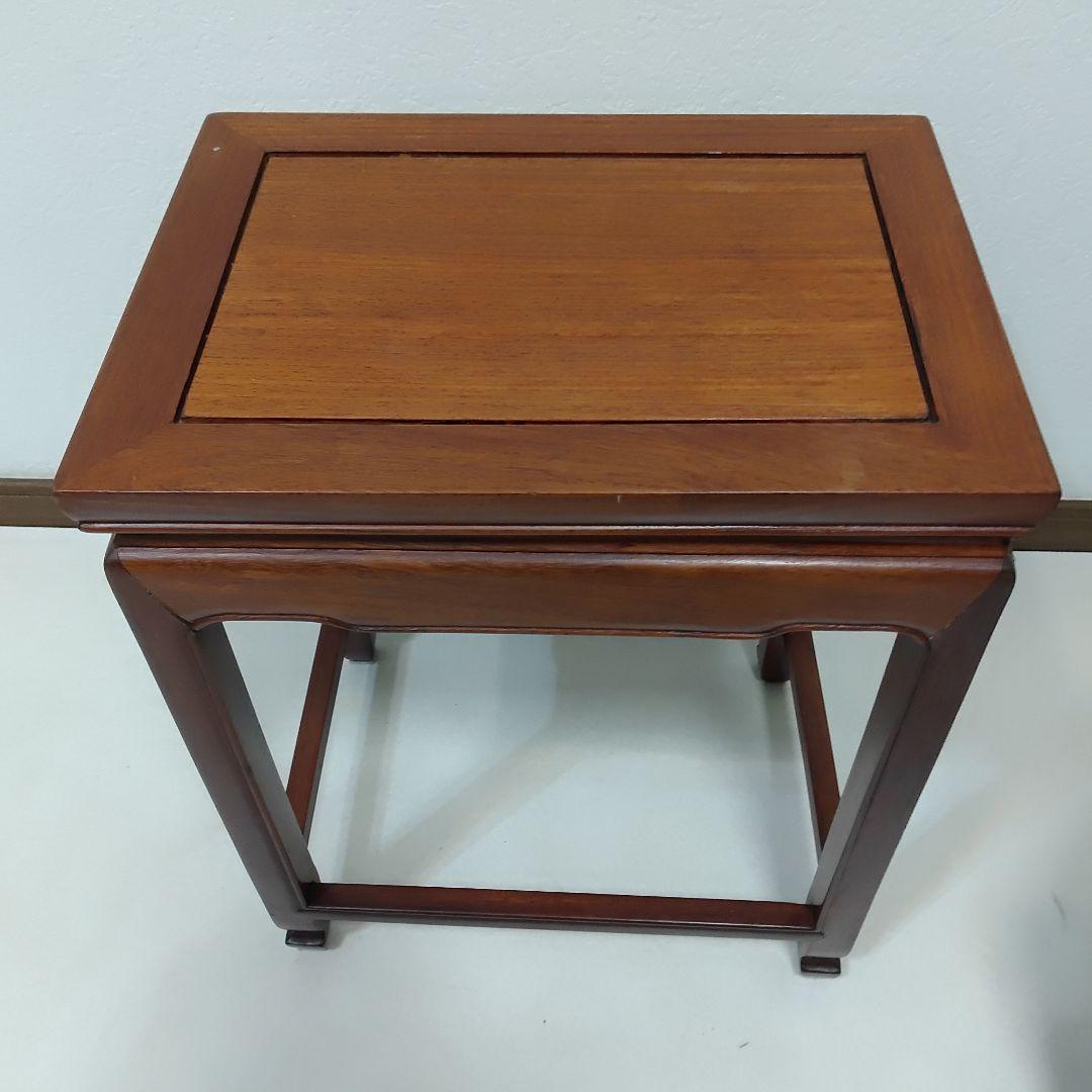 中国家具 唐木 ネストテーブル 2段 花梨 2連 天然木 送料無料