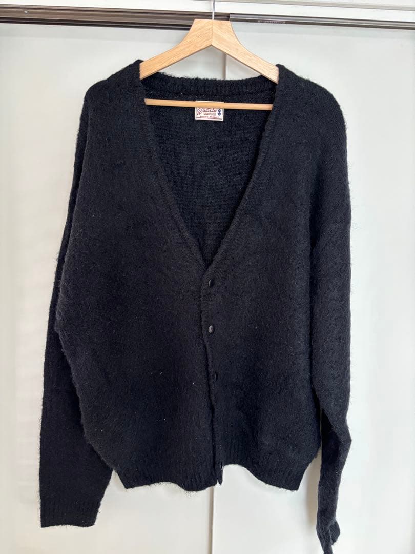 WAIPER.inc ワイパー モヘアニットカーディガン ブラックLサイズ