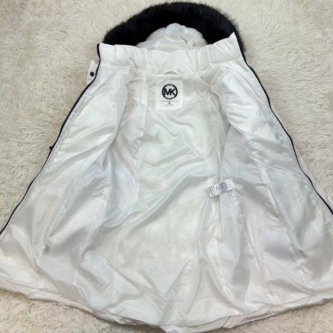 未使用級✨マイケルコース ダウンコート ベルト 白 Sサイズ フード ファー