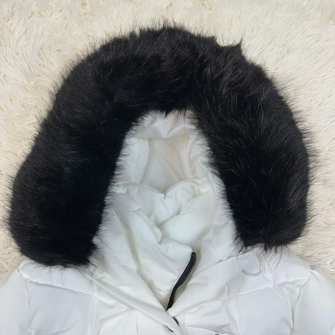 未使用級✨マイケルコース ダウンコート ベルト 白 Sサイズ フード ファー