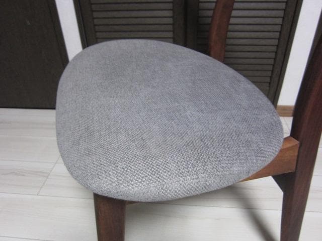 NOCE/ノーチェ ウォールナット天然木チェア MK11A ライトグレー　②