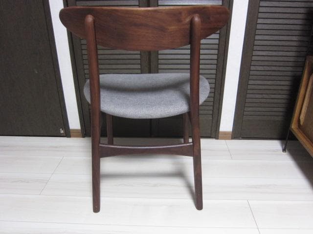 NOCE/ノーチェ ウォールナット天然木チェア MK11A ライトグレー　②