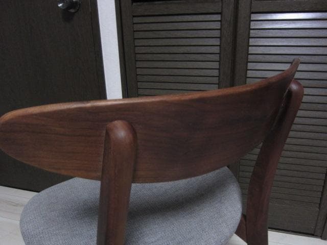 NOCE/ノーチェ ウォールナット天然木チェア MK11A ライトグレー　②