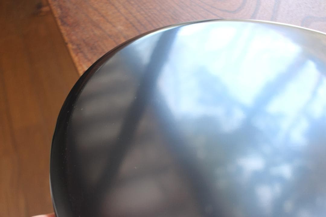 デッドストック！極上黒漆の美しい半月盆（検輪島塗懐石盆お膳お盆茶道具