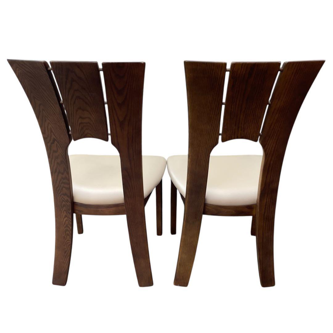 【希少】浜本工芸　ダイニングチェア　２脚セット　レザー　チェア　シンプル a