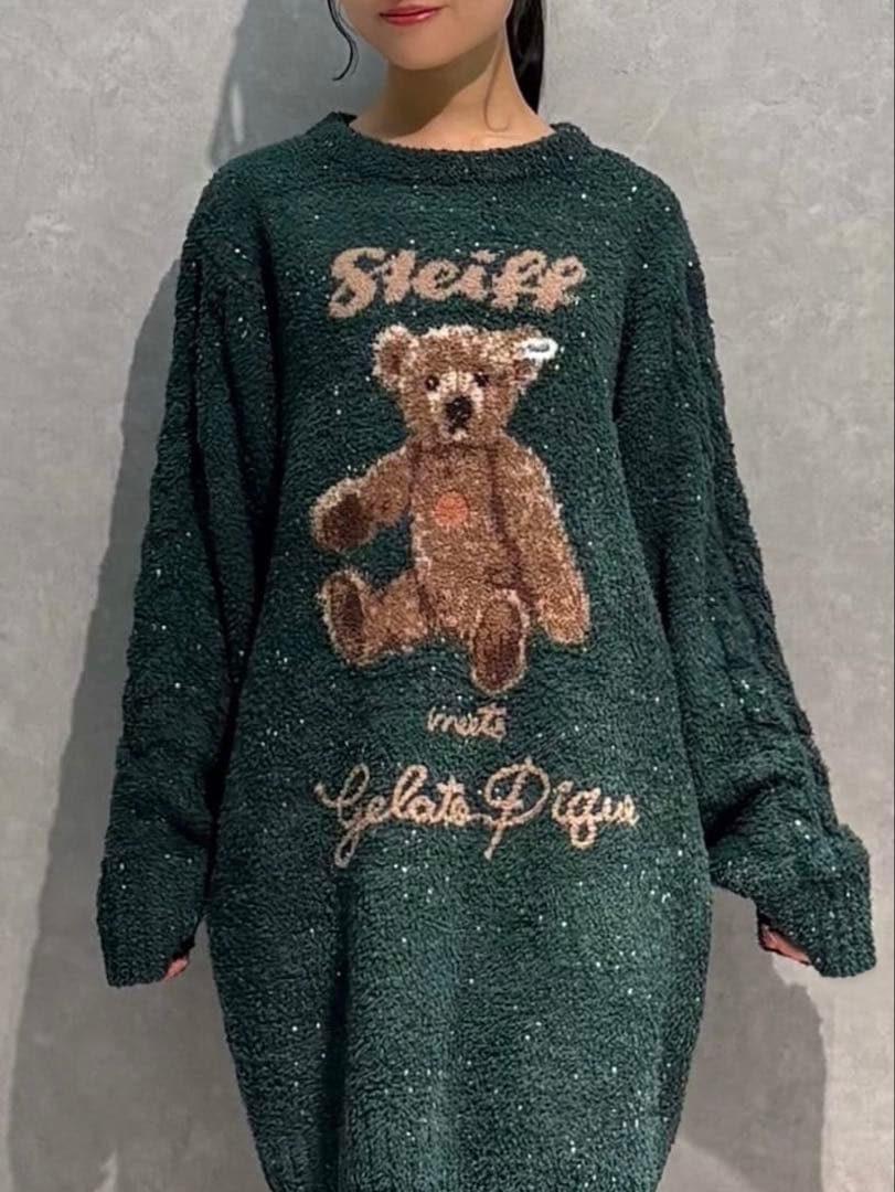 ジェラートピケ　ワンピース　パウダーネップジャガードワンピース　包装付き