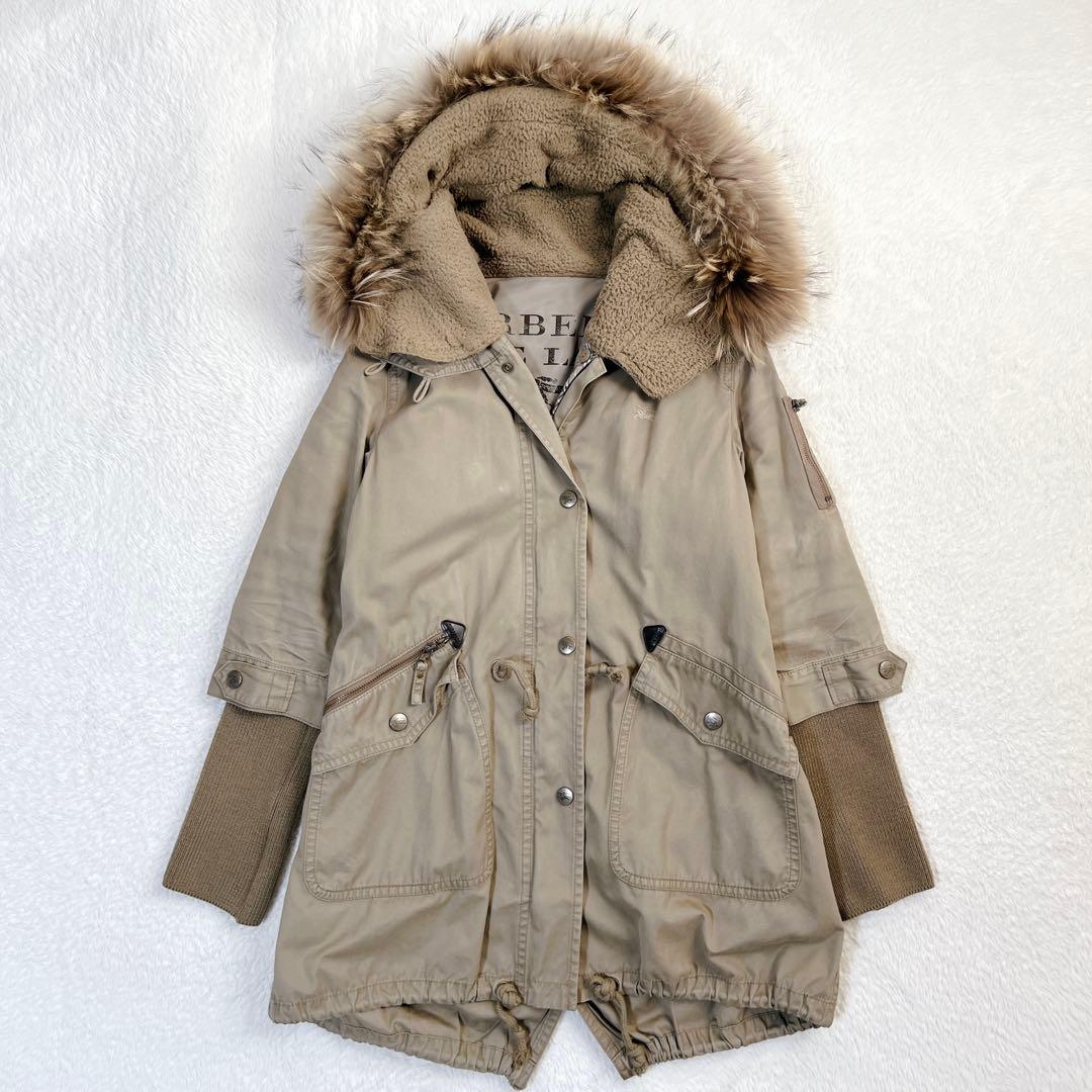 BURBERRY BLUELABEL ロングコート ライナー 3WAY ファー