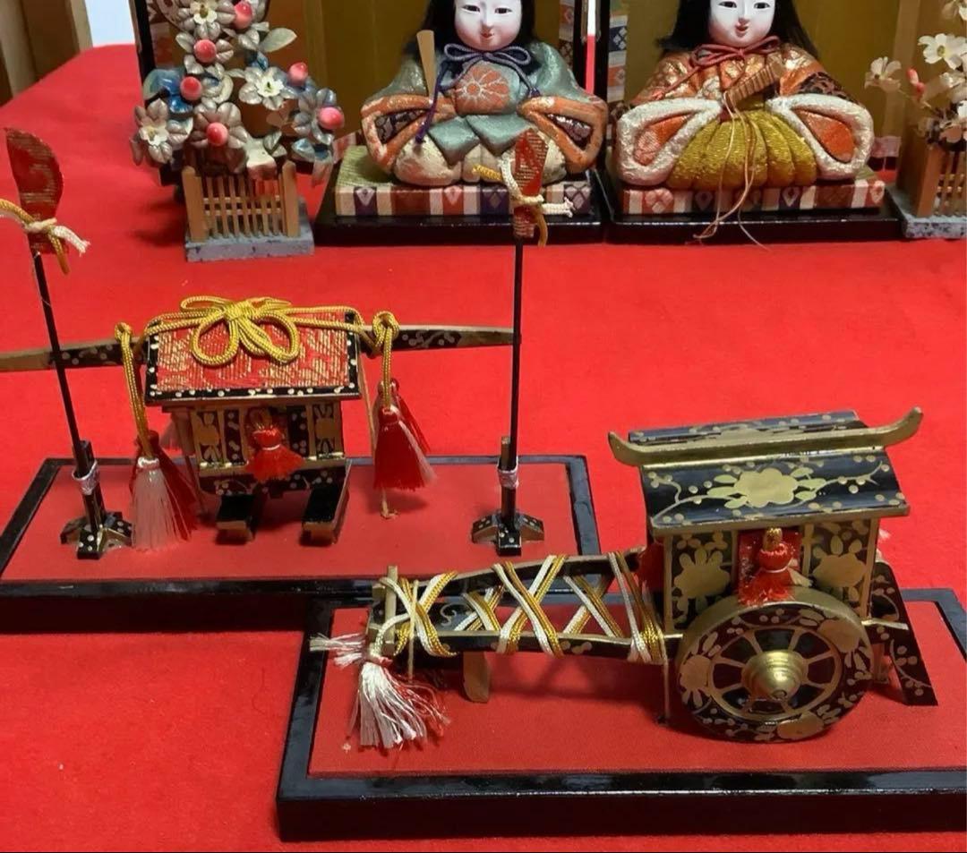 木目込み人形　１５人揃え】西陣織着物　ひな祭り お雛様古民具