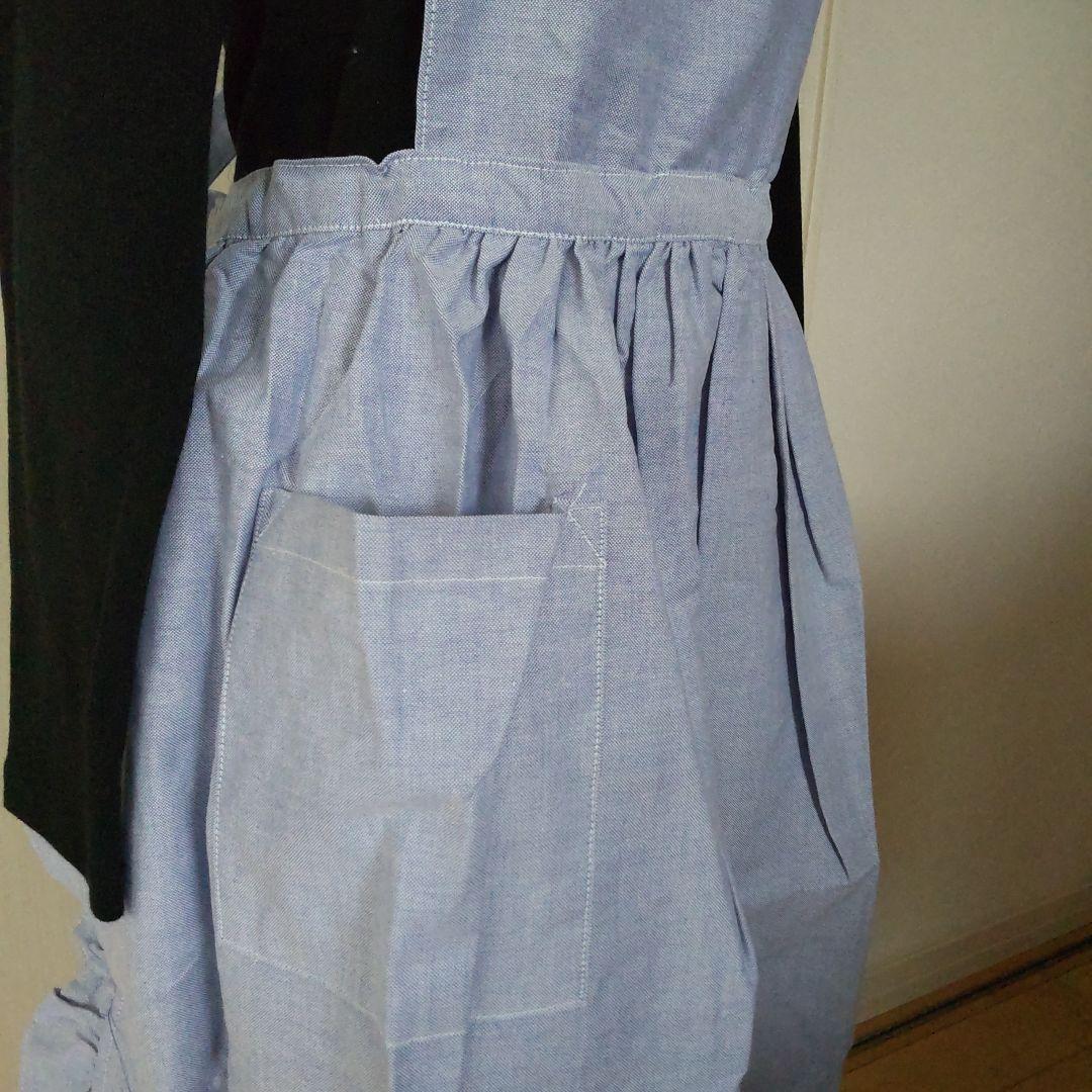 Ralph Lauren ブルーフリルエプロン 未使用タグ付きシャンブレー