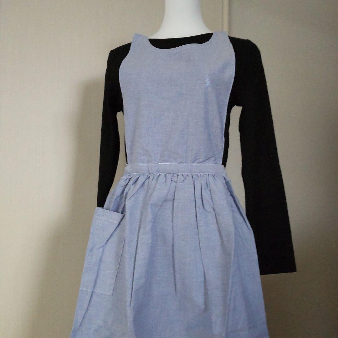 Ralph Lauren ブルーフリルエプロン 未使用タグ付きシャンブレー