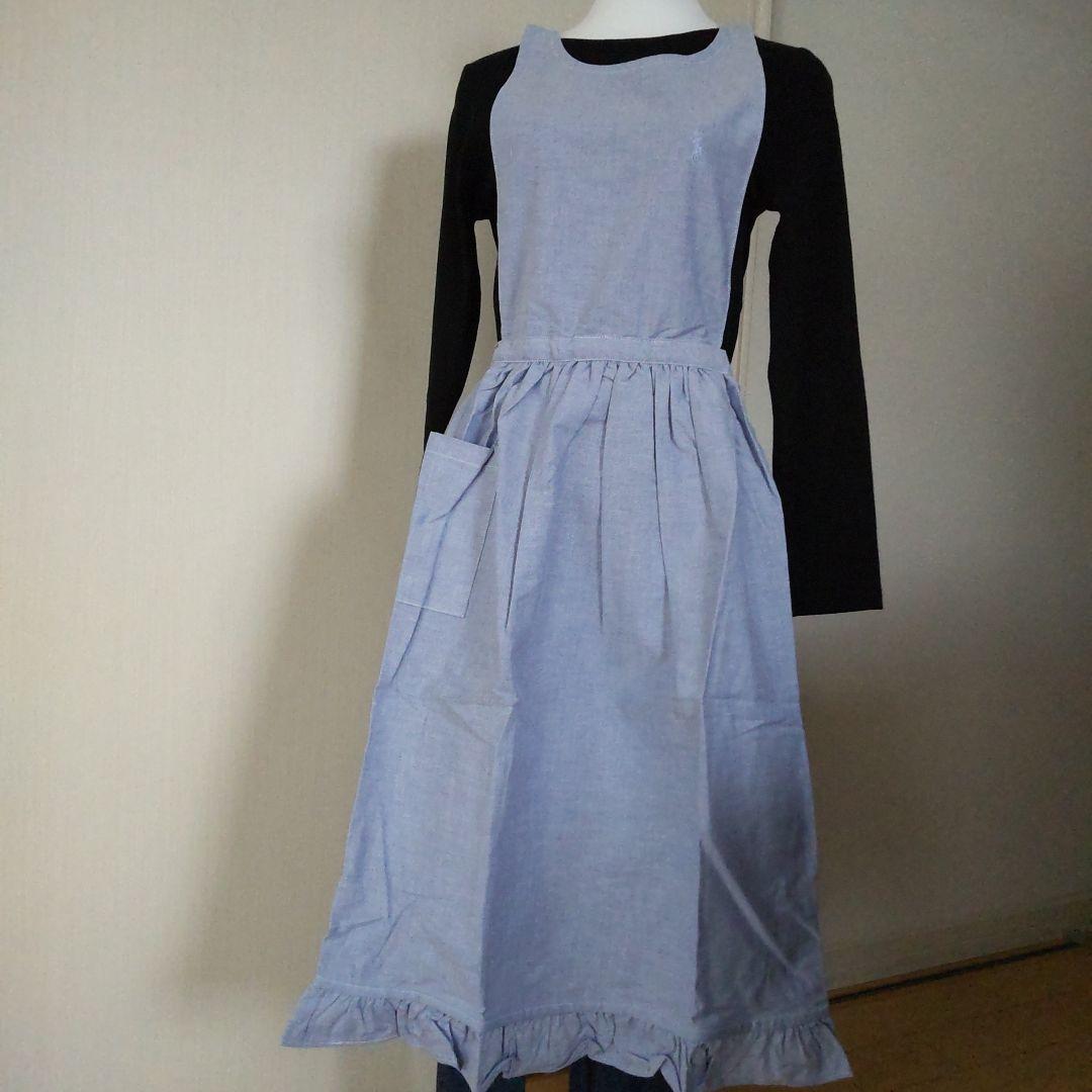 Ralph Lauren ブルーフリルエプロン 未使用タグ付きシャンブレー