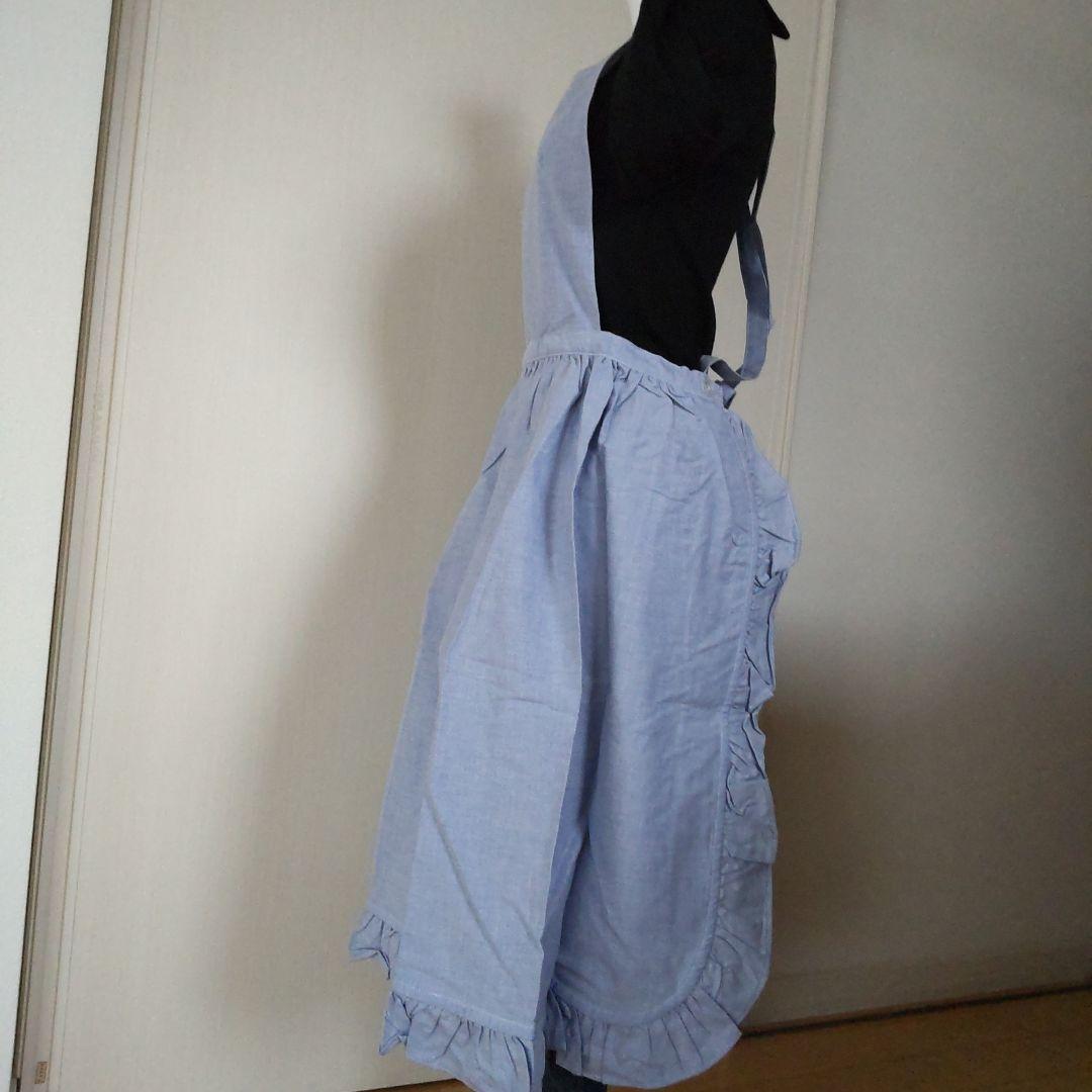 Ralph Lauren ブルーフリルエプロン 未使用タグ付きシャンブレー