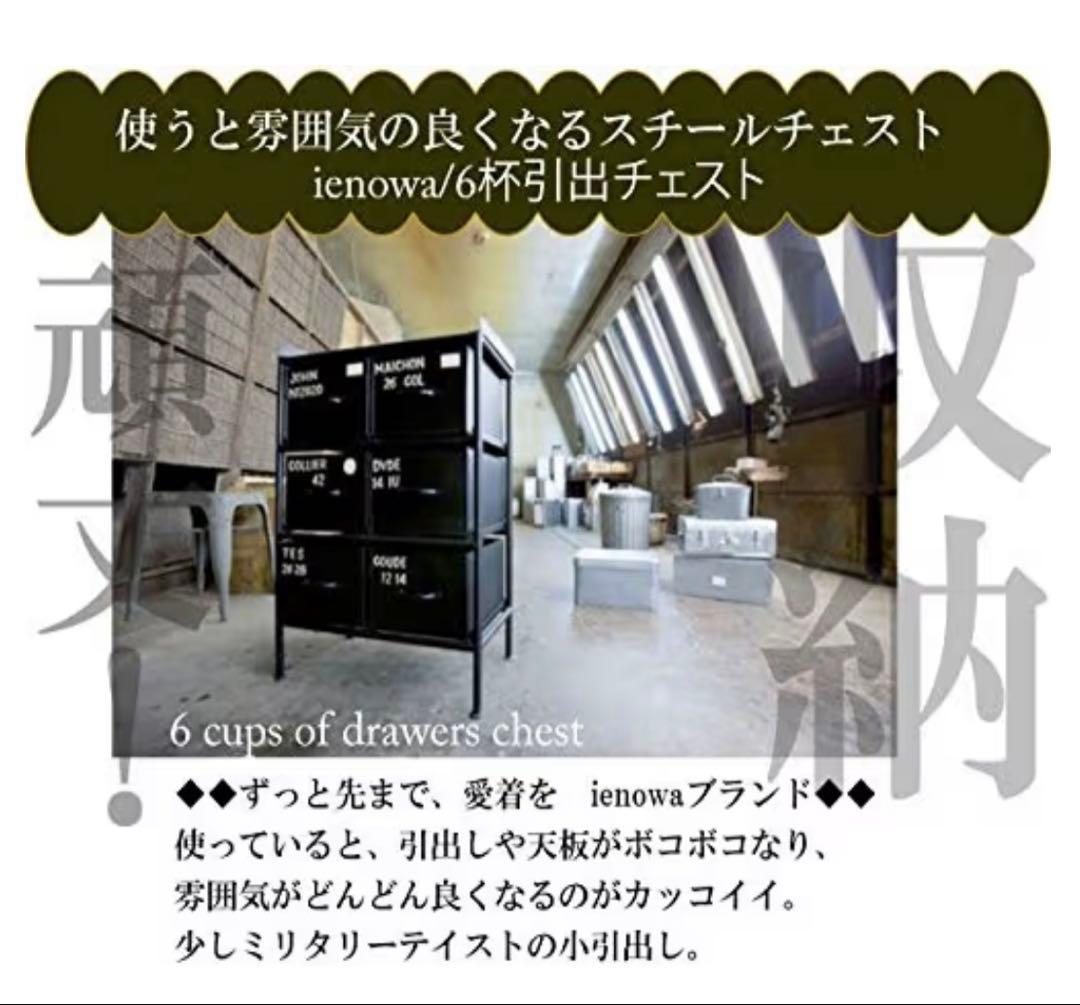 ienowa イエノワ　スチールラック　6杯引出　MSG スチールチェスト
