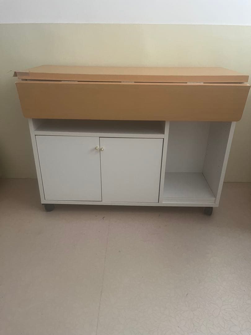 ホワイト木製収納テーブル