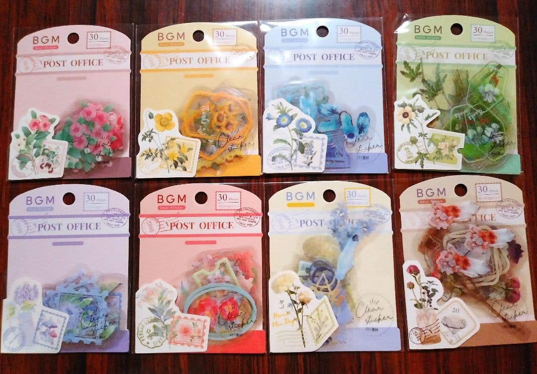 61　庭園郵便局・ドライフラワー★BGM クリアシール