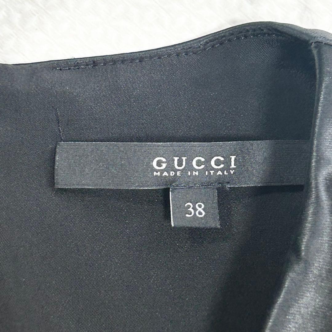 美品♡ グッチ シルク100% ワンピース フォーマル 切替 38 美シルエット