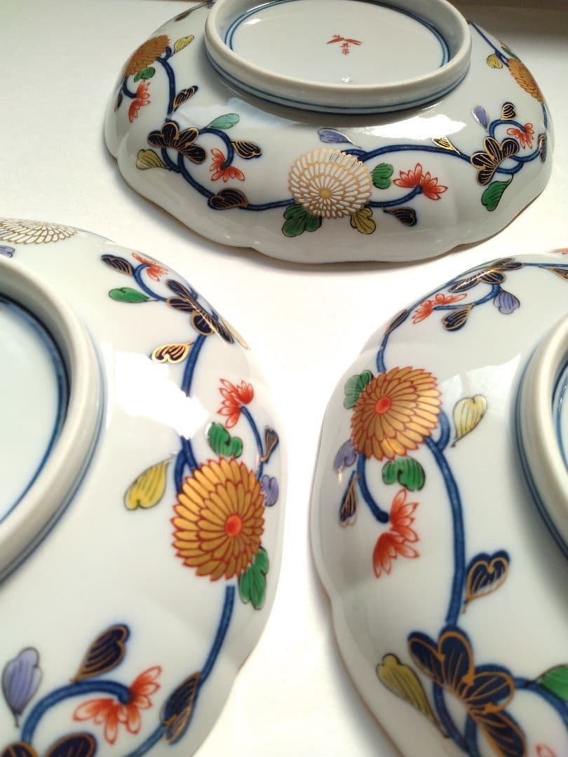 有田焼 其泉作 琳派古伊万里 和皿揃 5客 木箱 金彩 豪華 プレート 手描き