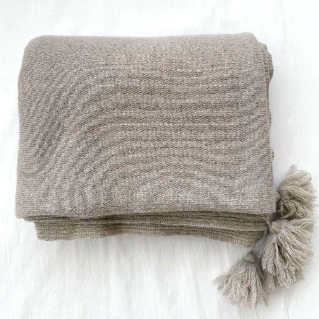 極暖 MYLAN カシミヤ100%大盤ストール 希少色ベージュ トロけるカシミヤ