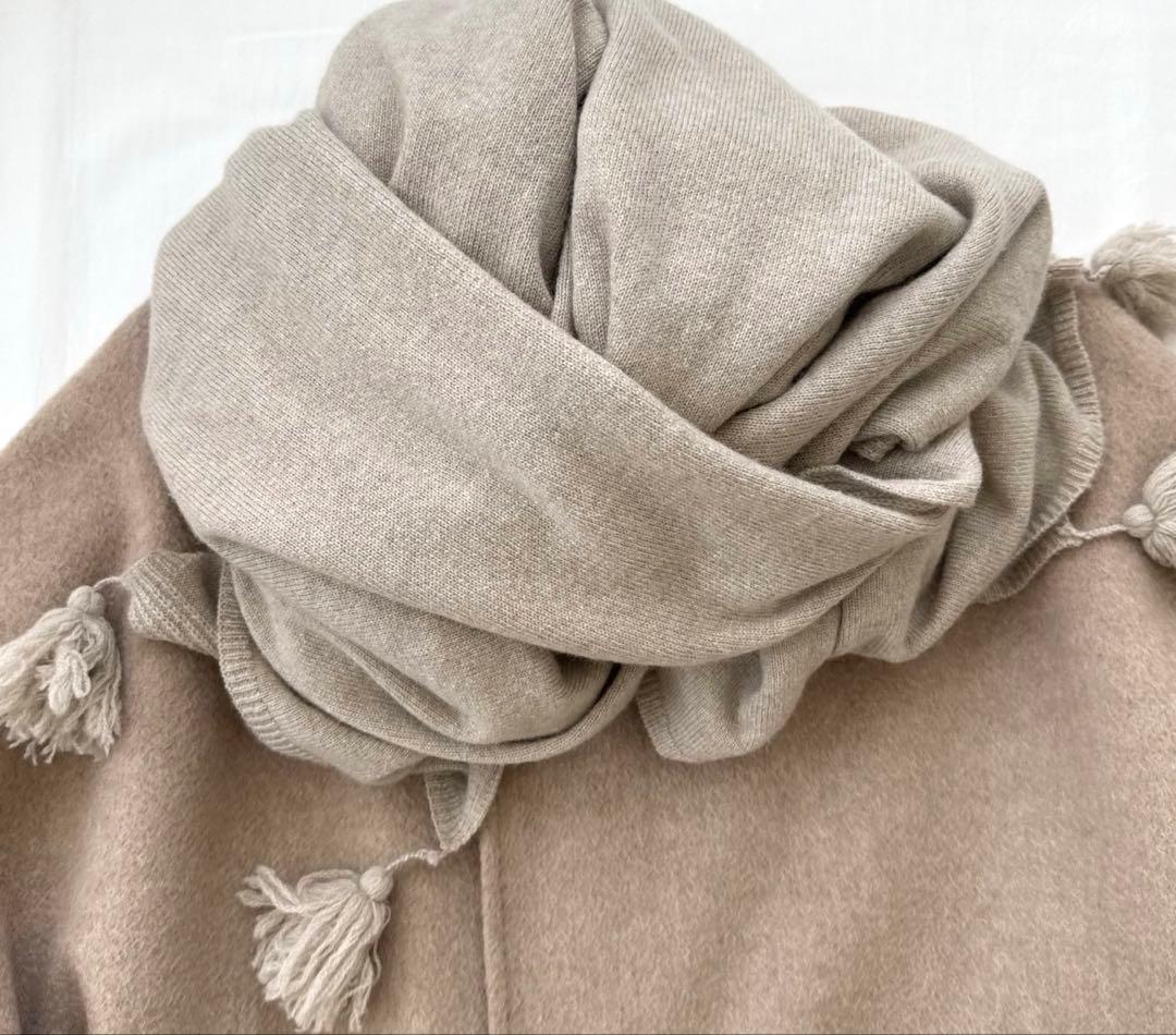 極暖 MYLAN カシミヤ100%大盤ストール 希少色ベージュ トロけるカシミヤ