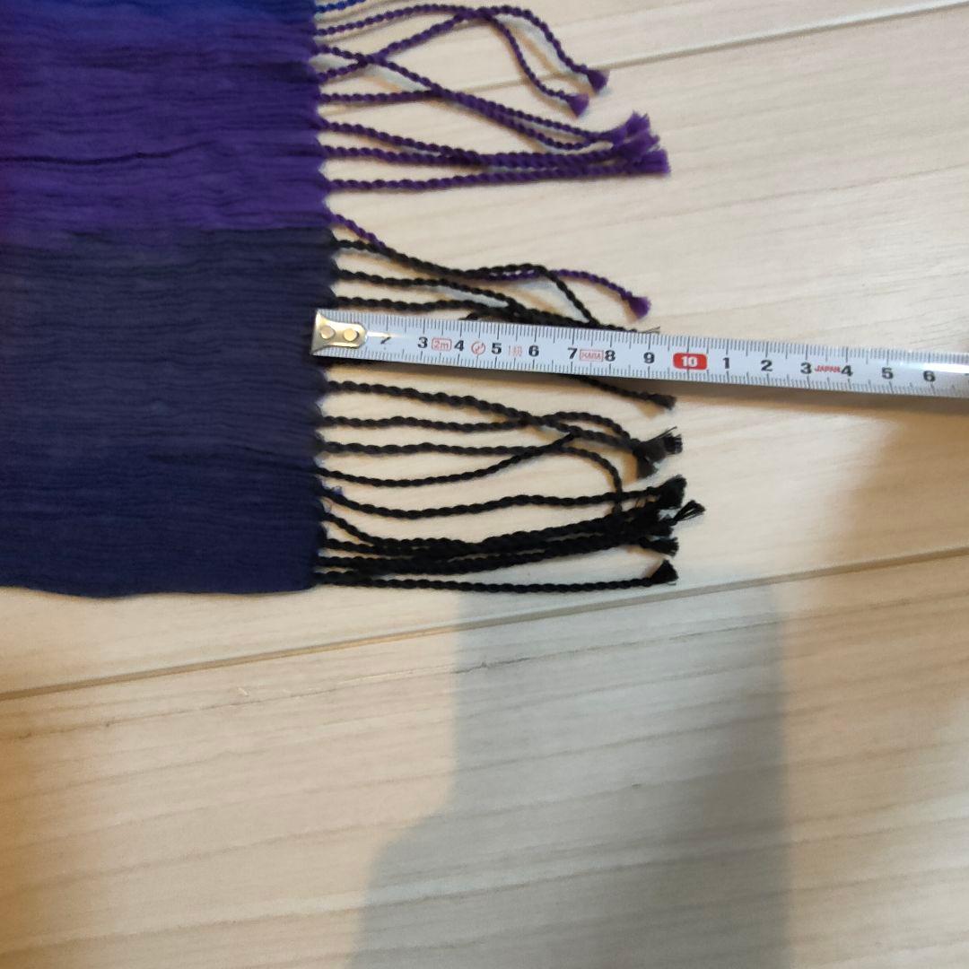 ISSEY MIYAKE MEN チェック柄マフラー　ストール　プリーツ