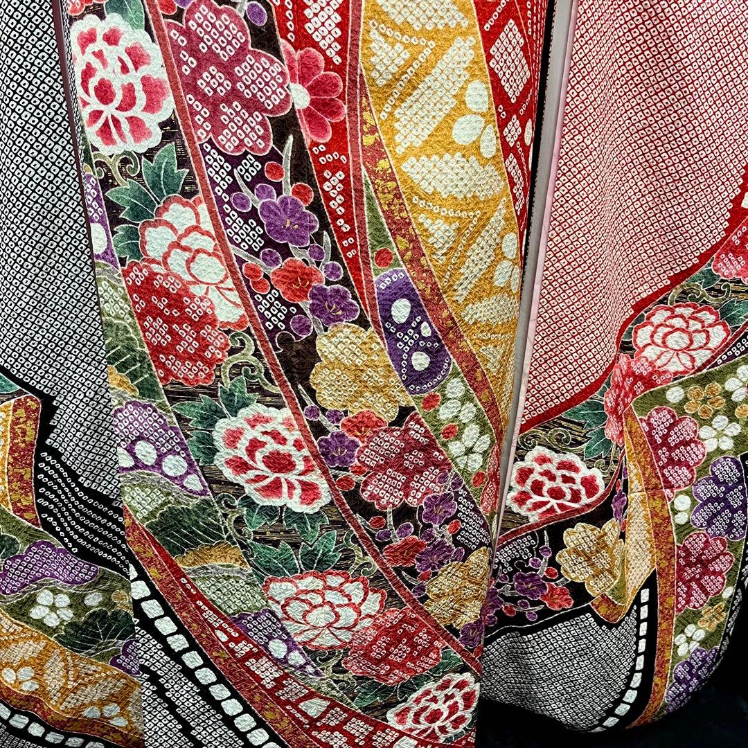 ■総絞り■熨斗文様■正絹振袖フルセット■成人式振り袖■振袖一式