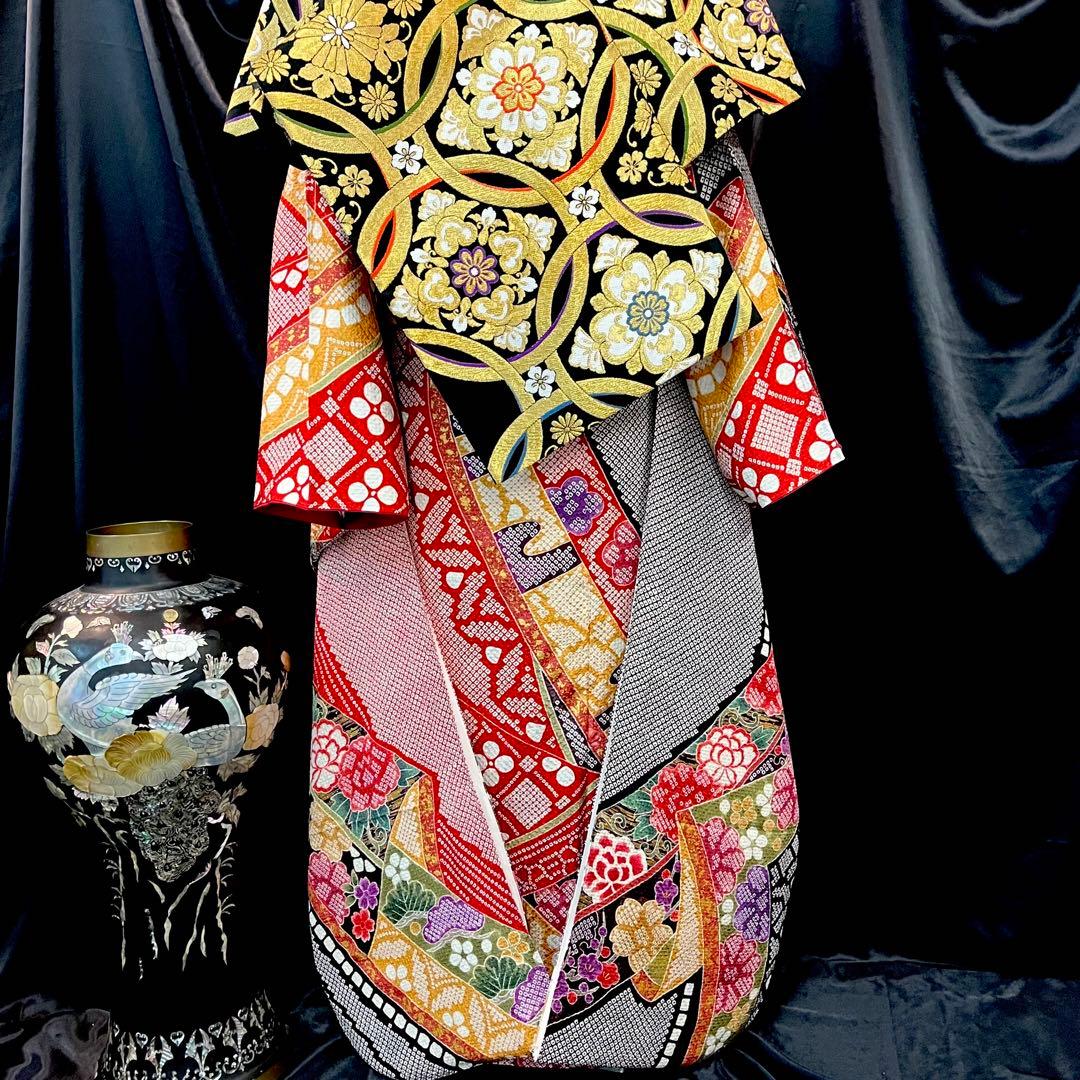 ■総絞り■熨斗文様■正絹振袖フルセット■成人式振り袖■振袖一式