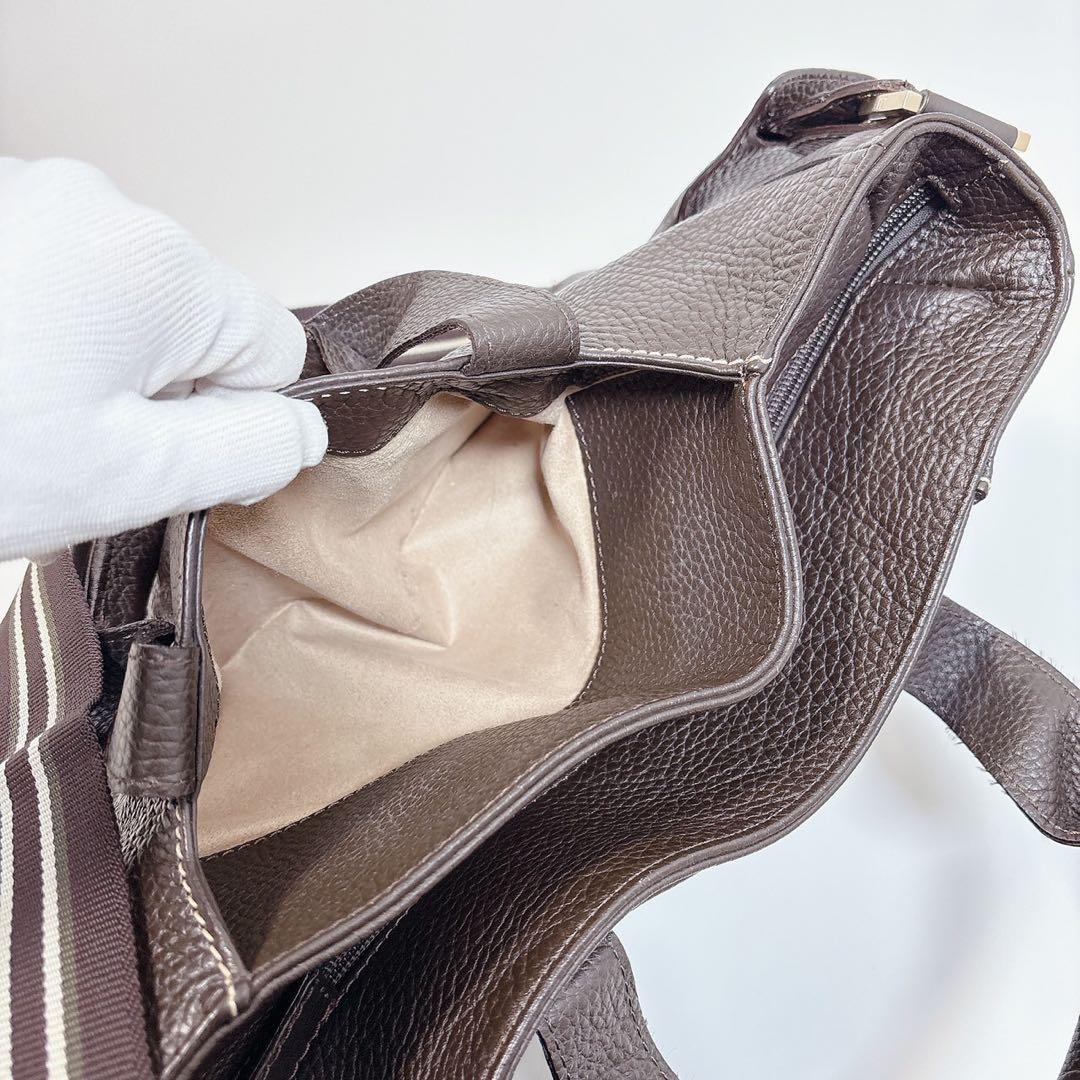 ダンヒル　dunhill メッセンジャーバッグ　2way オールレザー　ブラウン