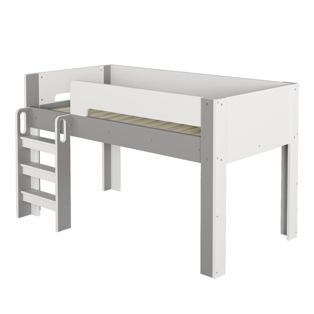 システムベッド ロフトベッド 階段付き S 木製 高さ120cm ホワイト