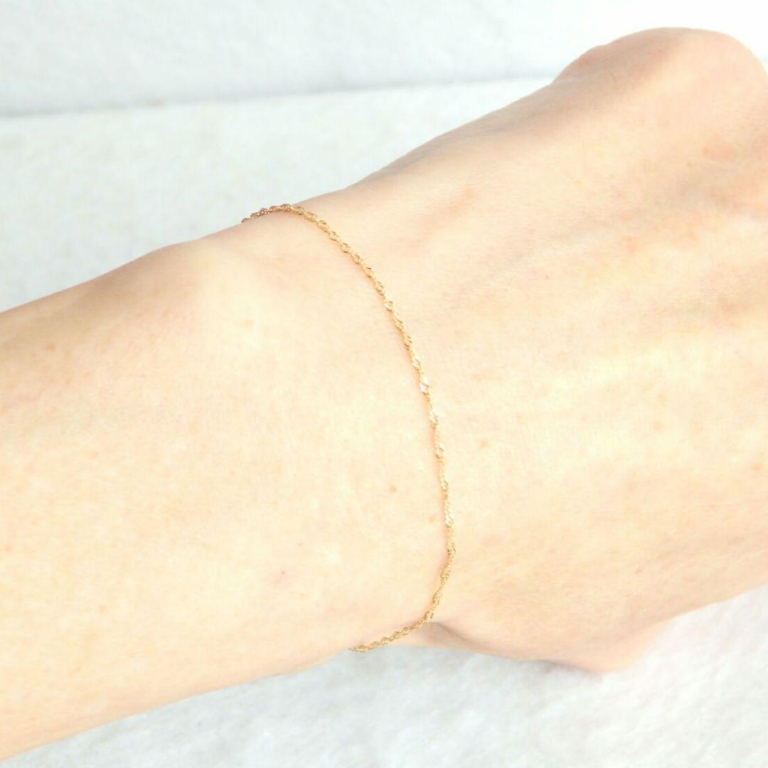 ミーコ　k18ブレスレット　スクリューチェーン　約1㎜幅