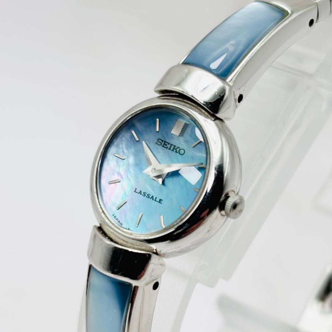 希少✨ SEIKO セイコー ラサール ブルー シェル文字盤 腕時計 レディース