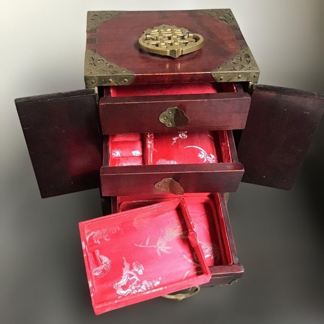 ヴィンテージ宝石箱　ジュエリーボックス　ミニ箪笥　中国骨董品