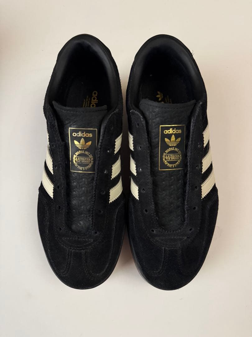 【美品】adidas ガゼル スタック スニーカー 24cm 黒 厚底