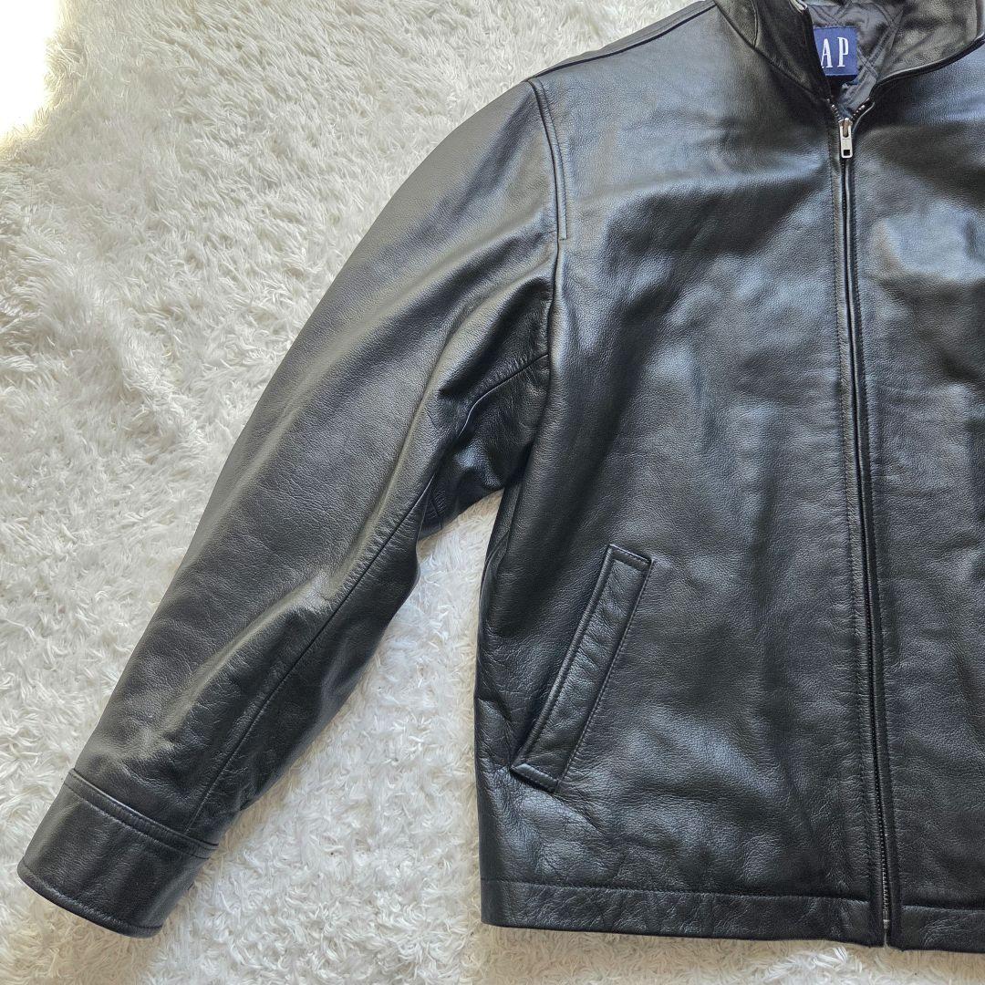 美品 OLD GAP レザー ジャケット 90s S ブラック 短丈