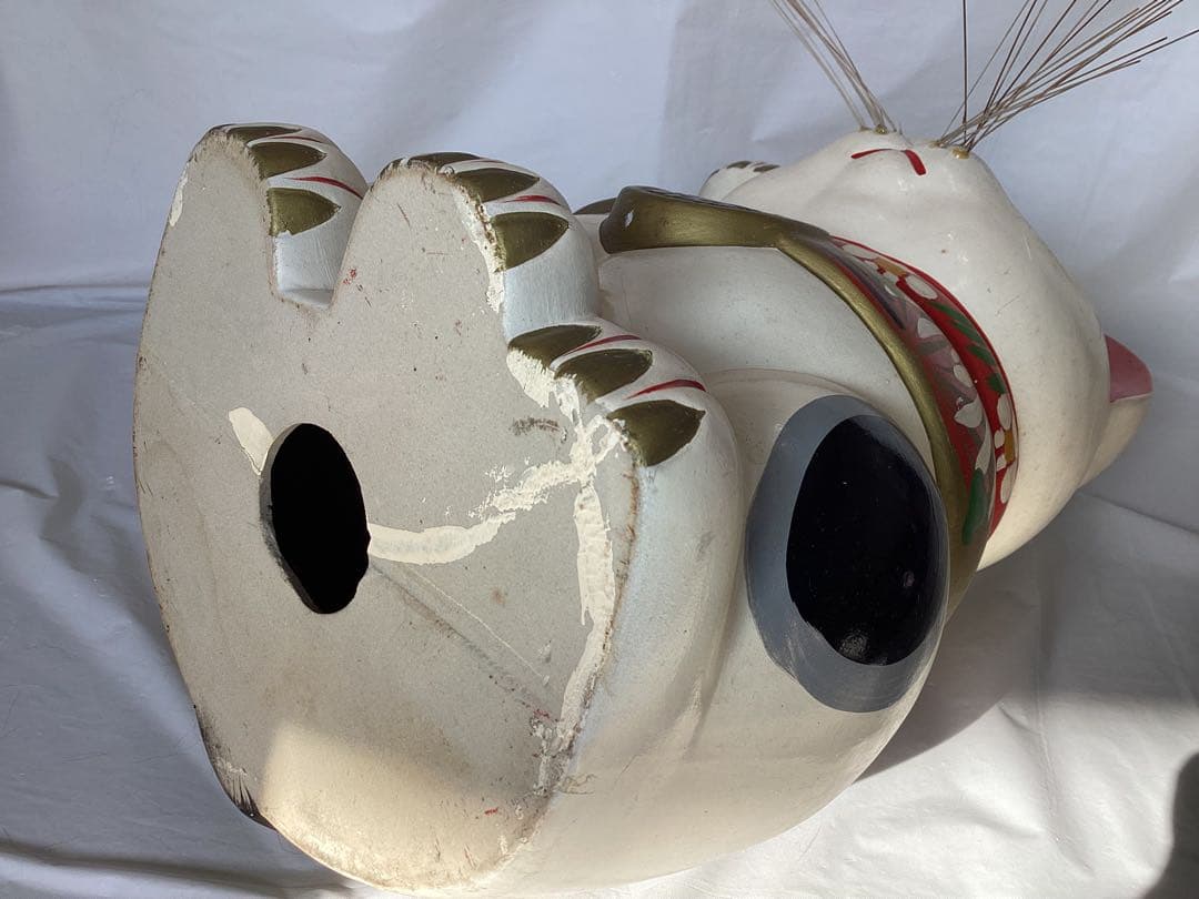 特大　招き猫 縁起物　貯金箱　陶器製 インテリア　置物　高さ約35cm 金運
